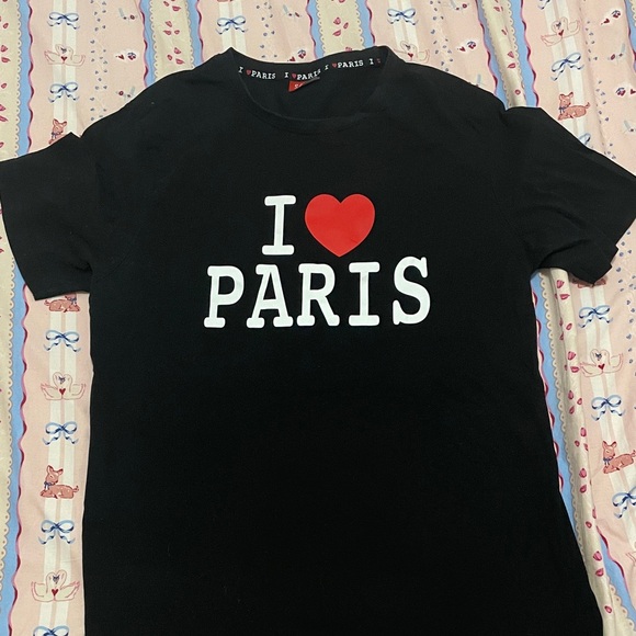Tops - I Love Paris Black T-Shirt Size XXL